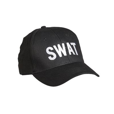 Czapka baseballowa z napisem „SWAT” CZARNA