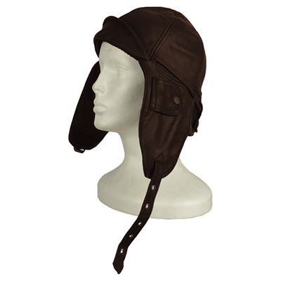 Kask skórzany lotniczy FLY BRĄZOWY