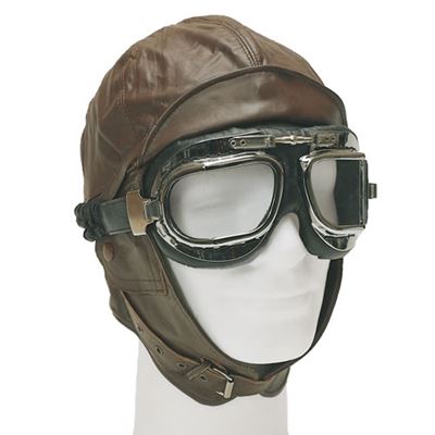 Kask skórzany lotniczy FLY BRĄZOWY