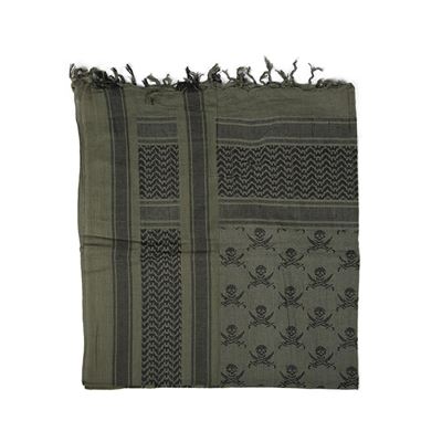Szalik SHEMAGH SKULLS GREEN/BLACK