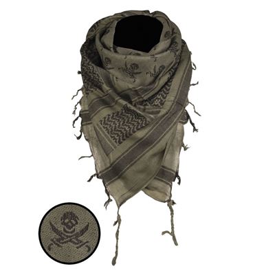 Szalik SHEMAGH SKULLS GREEN/BLACK