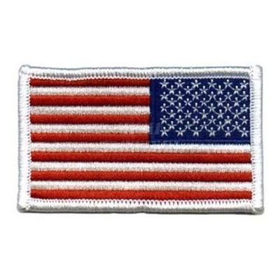 Naszywka z flagą USA, odwrócona, 5 x 7,5 cm
