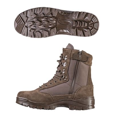 Buty TACTICAL z zamkiem błyskawicznym YKK BROWN