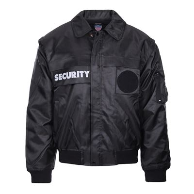 Kurtka SECURITY z podpinką i odpinanymi rękawami BLACK