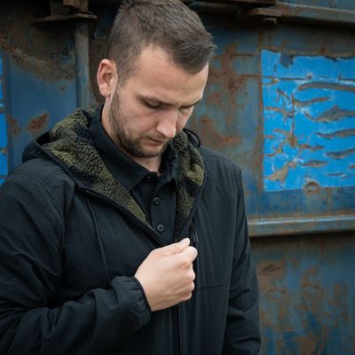 Kurtka dwustronna SHERPA SOFTSHELL BLACK/GREEN