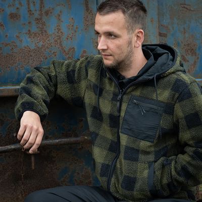 Kurtka dwustronna SHERPA SOFTSHELL BLACK/GREEN