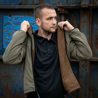 Kurtka dwustronna SHERPA SOFTSHELL COYOTE/GREEN