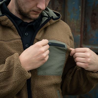 Kurtka dwustronna SHERPA SOFTSHELL COYOTE/GREEN