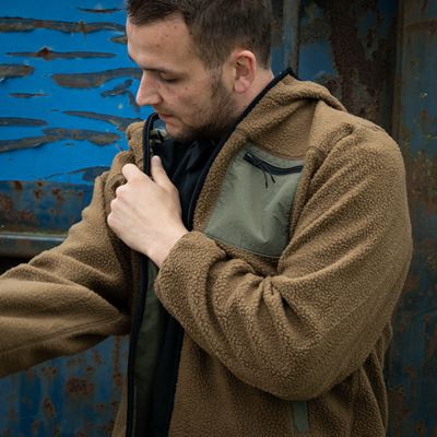 Kurtka dwustronna SHERPA SOFTSHELL COYOTE/GREEN