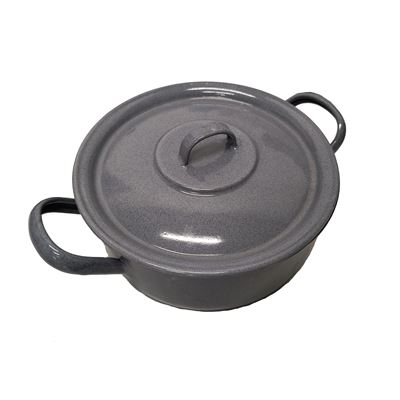 Niski rondel emaliowany 13 cm z pokrywką 1,5 litra