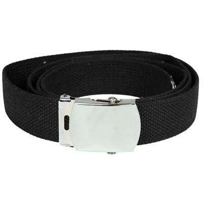 Amerykański pasek do spodni ze srebrną klamrą BLACK o długości 130 cm