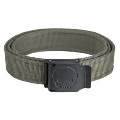 Klamra paska z czaszką 40 mm 130 cm ZIELONA