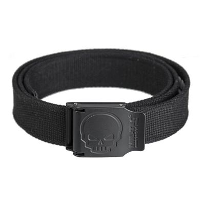 Klamra paska z czaszką 40 mm 130 cm CZARNA