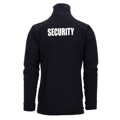 Koszulka SECURITY z długim rękawem i golfem CZARNA