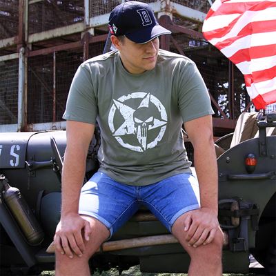 Koszulka ALLIED STAR - PUNISHER z krótkim rękawem GREEN