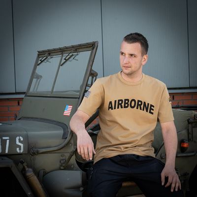 Koszulka AIRBORNE z naszywką 101. Dywizji na rękawie, kolorystyka SAND FOSTEX 133670-P 4