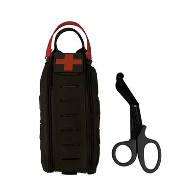 Etui medyczne IFAK z zamkiem błyskawicznym LASER CUT MOLLE wraz z nożyczkami CZARNE