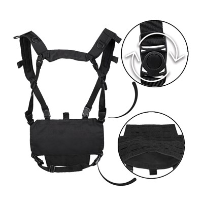 Kamizelka taktyczna lekka CHEST RIG z panelem LASER CZARNA
