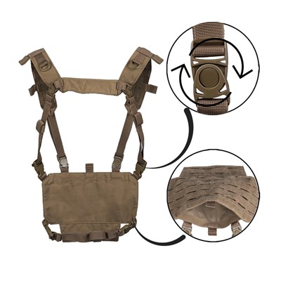 Kamizelka taktyczna lekka CHEST RIG z panelem LASER DARK COYOTE
