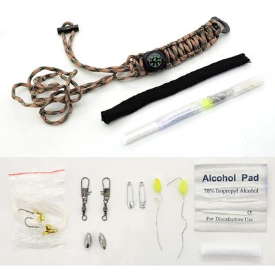 Bransoletka PARACORD z wyposażeniem SURVIVAL