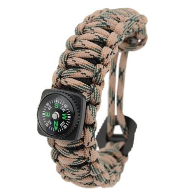 Bransoletka PARACORD z wyposażeniem SURVIVAL