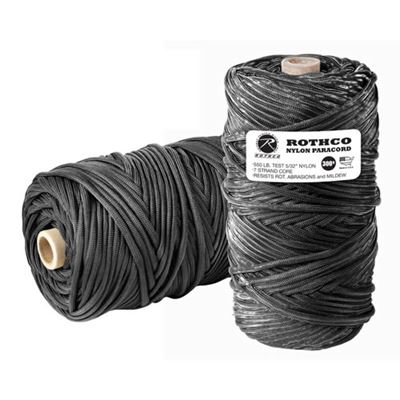 Sznurek PARA 550' na szpuli nylonowej ø 4 mm / 90 m CZARNY
