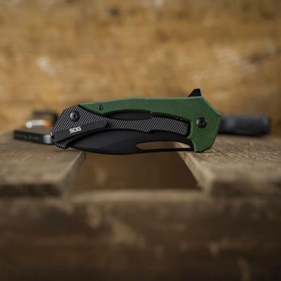 Nóż składany BULWARK FL z gładkim ostrzem GREEN