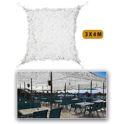 Plastikowa siatka cieniująca ze stalową liną WHITE-GRAY 3x4 m