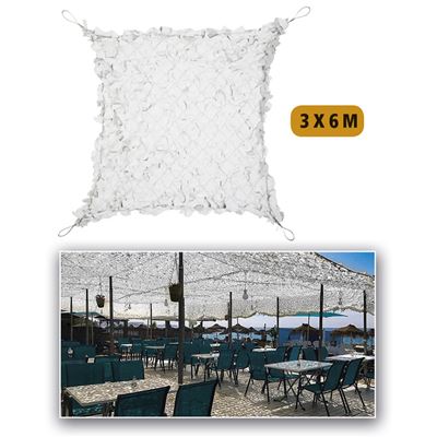 Plastikowa siatka cieniująca ze stalową linką WHITE-GRAY 3x6 m
