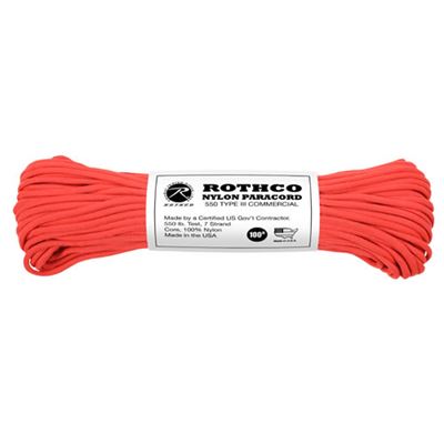 Sznur PARACORD nylon 550LB ø 4 mm / 30 m CZERWONY