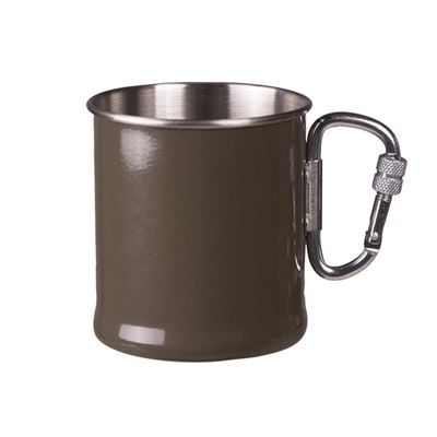 Kubek nierdzewny 250 ml z karabińczykiem ZIELONY