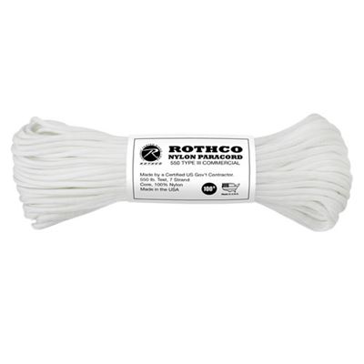 Sznurek PARACORD nylon 550LB ø 4 mm / 30 m BIAŁY