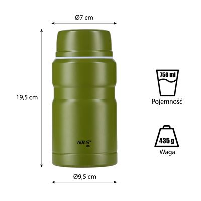 Termos na posiłki 750 ml ZIELONY  15-02-050 10