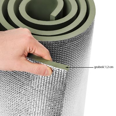 Mata piankowa z folią ALU 190x60x1,2 cm ZIELONA/ALU  15-05-408 6