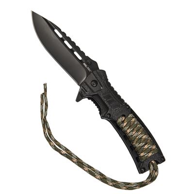 Nóż zamykający ONE-HAND PARACORD WOOD z krzesiwem
