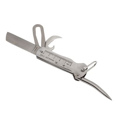 Nóż składany MORSKI wielofunkcyjny SREBRNY