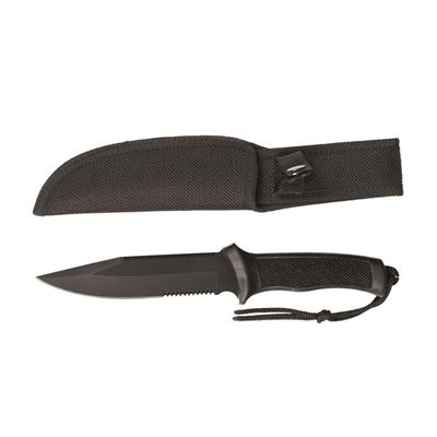 Nóż bojowy z pokrowcem CORDURA CZARNY