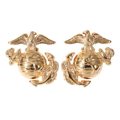 Plakietka SUBDUED MARINE CORP GLOBE & ANCHOR ZŁOTA