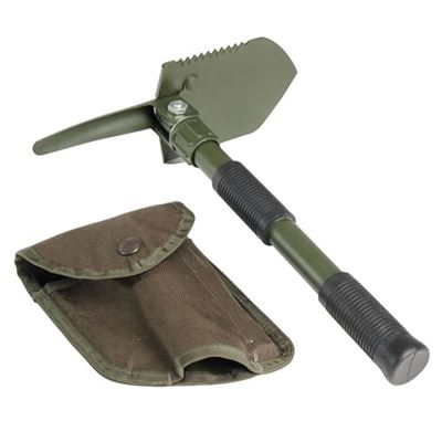 Łopatka MINI składana z kopaczką w etui ZIELONA