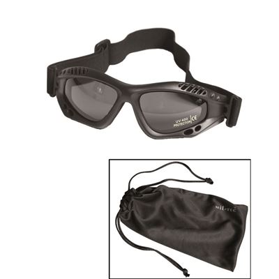 Okulary COMMANDO AIR Mil-Tec CZARNE DYMNE