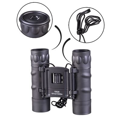Lornetka 10x25 GEN II gumowana z futerałem CZARNA