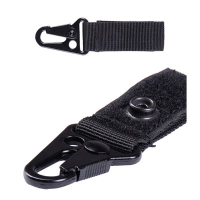 Pasek / brelok z karabińczykiem 7 cm CZARNY