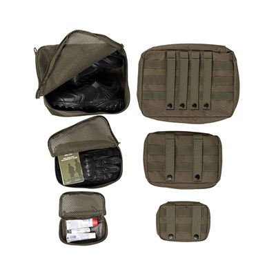Zestaw 3 sztuk etui z siateczką MESH ZIELONE