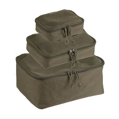 Zestaw 3 sztuk etui z siateczką MESH ZIELONE