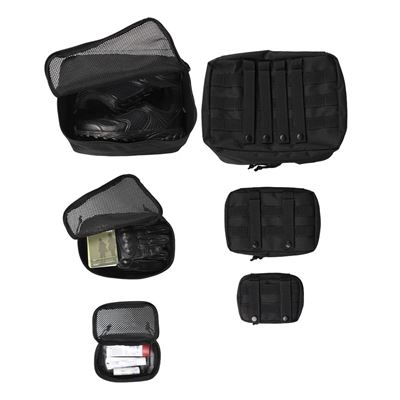 Zestaw 3 sztuk etui z siateczką MESH CZARNE