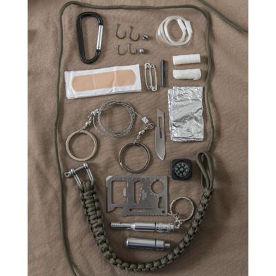 Zestaw survivalowy SURVIVAL PARACORD ZIELONY
