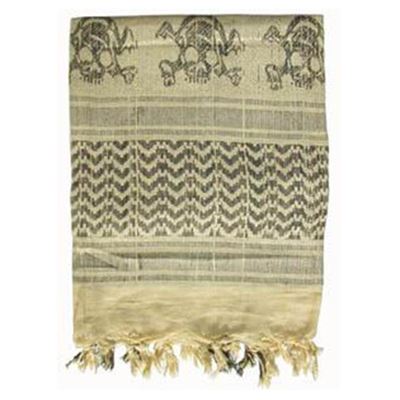 Szalik SHEMAGH SKULLS SAND/BLACK