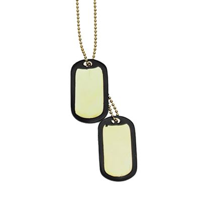 Znaczki identyfikacyjne USA "DOG TAG" z jedwabnymi śrubami ZŁOTE