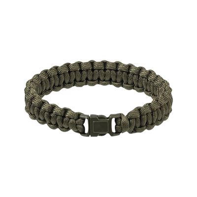 Dzianinowa bransoletka PARACORD 15mm ZIELONA