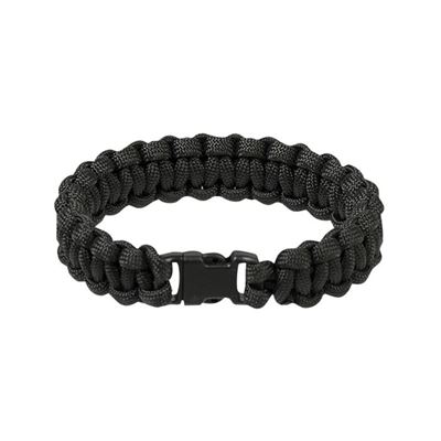 Dzianinowa bransoletka PARACORD 15mm BLACK